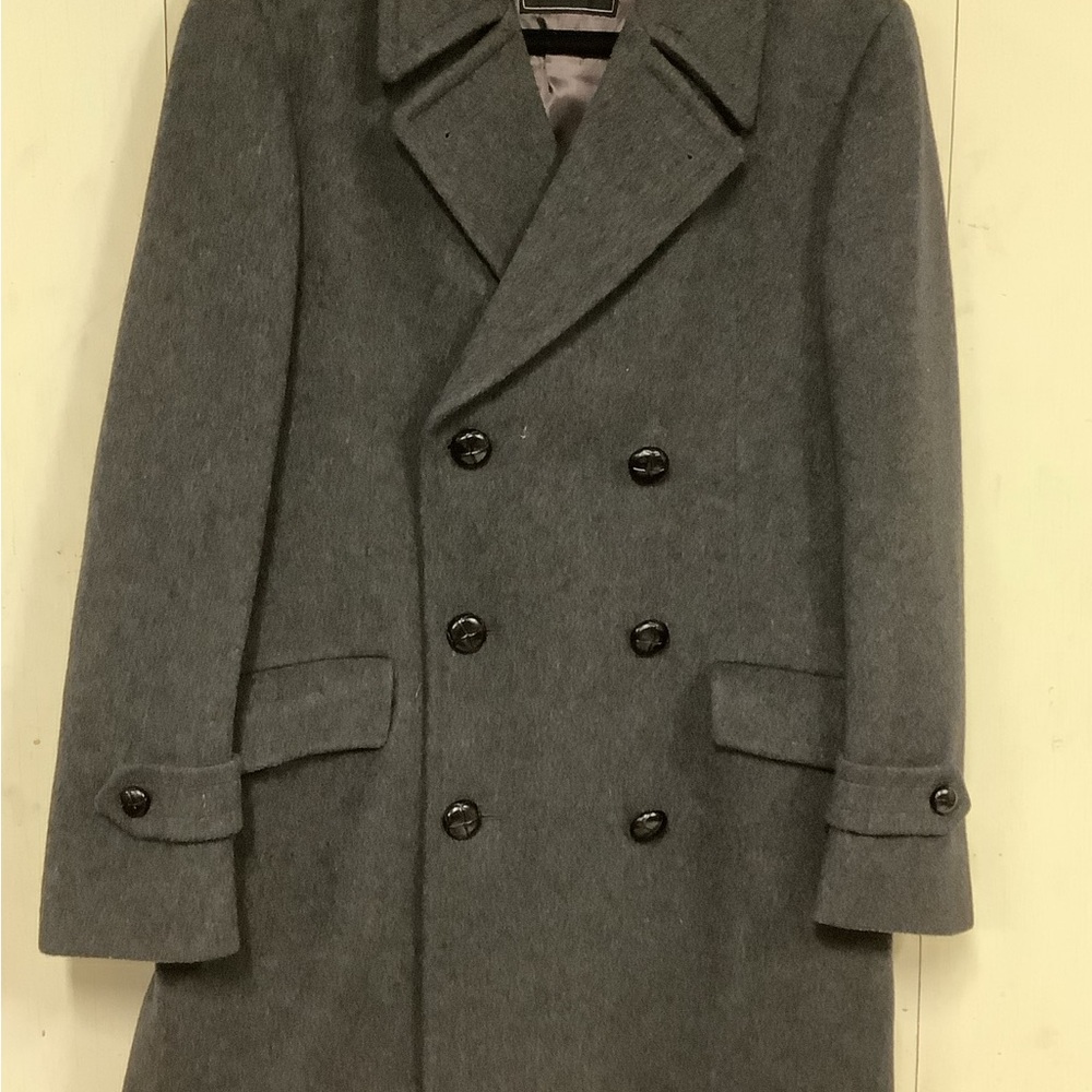 Saks Fifth Avenue Charcoal Double-Breasted Pea Coat